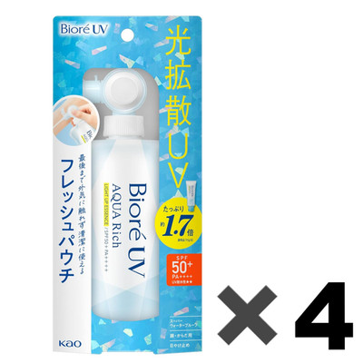 Biore UV AQUA RICH Light Up Essence Pouch Sunscreen SPF50+ PA++++ 4Pack Set 120g