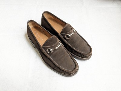 Gucci Horsebit Loafers Brown Suede Men 11.5 Leather Slip-On  display picture 2