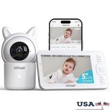 5-Inch HD Baby Monitor Night Vision Two-Way Audio Motion Detection Smart Alerts