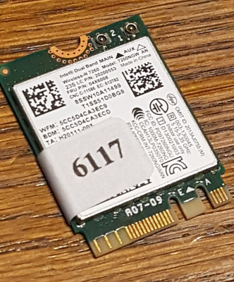 WLAN-Bluetooth Card Intel Dual Band 7260NGW Lenovo FRU 04X6008  #6117/5396