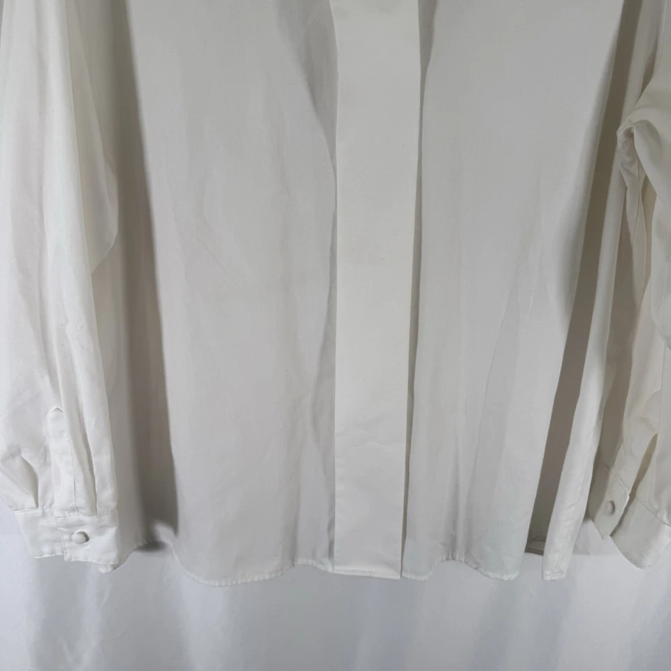 Camisa de vestir Jos A Bank para mujer 16 blanca floral cuello bordado manga larga Foto 3 de 4