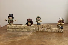 Snow Happens Freezin’ Season Suzi Skoglund Christmas Snowman Shelf Decor