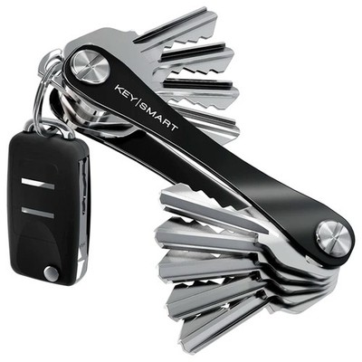 KeySmart Original Key Holder - Compact Organizer 14 Keys, Black Aluminum 