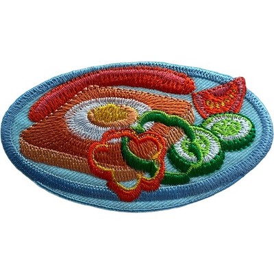 Wurst Ei Toast Patch Essen bestickt Abzeichen bügeln aufnähen Handwerk Rucksack Jeans