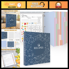 Waterproof Recipe Binder with Plastic Sleeves - 8.5" x 11" Cooking Organizer