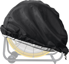 Heavy-Duty Waterproof Fan Cover for 24" Outdoor Drum Fans, Black