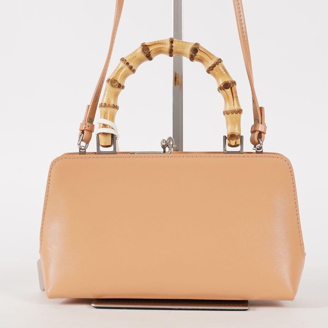 Jil Sander Goji Bamboo Leather Beige 2Way Shoulder Handbag Tag