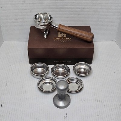 Ascaso Dream PID/STEEL 58mm Portafilter Kit W/ 5 Baskets And Tamper - Walnut
