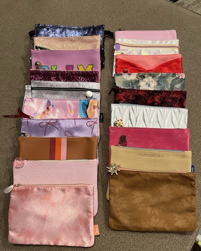 Ipsy Lot of 19 Zipper Makeup Bags Cosmetic Pouches