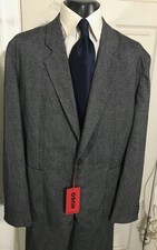 *NUEVO* TRAJE DE LANA HUGO BOSS TALLA 44R GRIS 2 BOTONES CORTE CLÁSICO