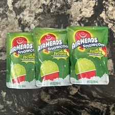 Airheads Sour Watermelon Snow Cone Slush Pouch 3 Count 4oz Each Frozen Treat