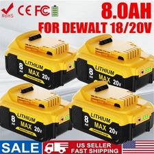HOT For DeWalt 20 Volt Max XR  Lithium Ion 8.0AH Battery Pack DCB206-2 DCB200-2