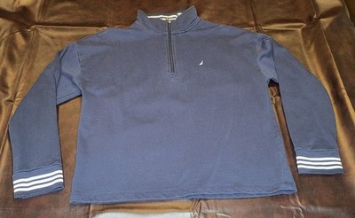 Nautica Navy Blue Collared 1/4 Zip Sweater, Women's XL, Boating Yachting Sailing