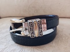 Brighton Reversible Leather Belt Brown Black Croc Rotating Buckle Size M 30 1"