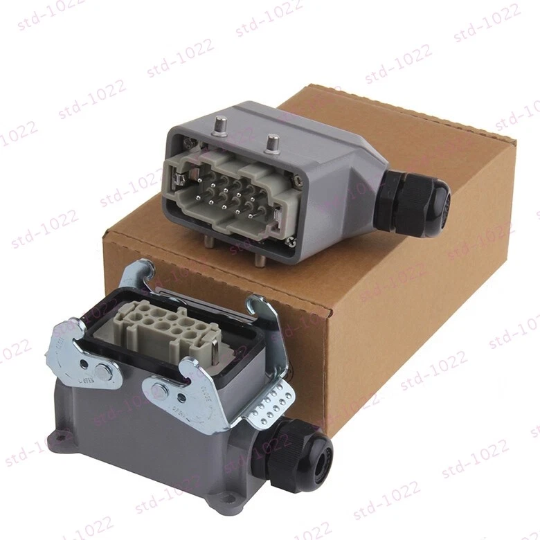 HDC-HE-010 HE-010M HE-010F 10-pin heavy duty connector side Double-lock 16A set - Image 2 of 4