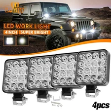 4Pcs 4Inch 320W LED Work Light Truck OffRoad Tractor Flood Lights 12V Square