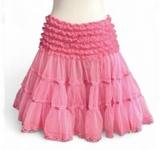 Vintage Sam  s Pink Petticoat Tutu Tiered Skirt Size M