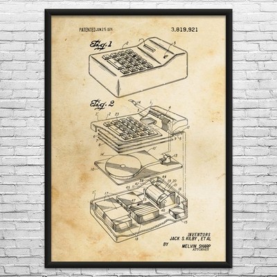 Calculator Patent Wall Art: Math Teacher Gift, Calculator Wall Art, CPA Gift