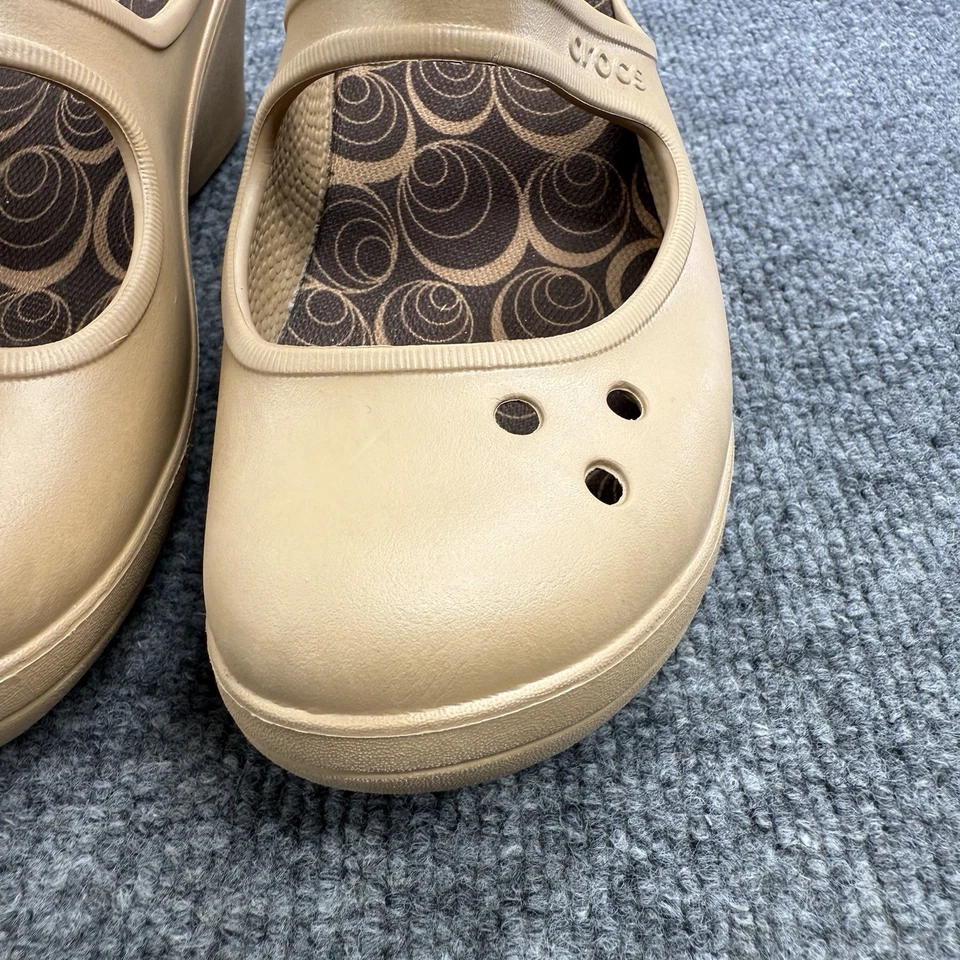 Zapatos Crocs Frances Mary Jane para mujer talla 8 - Bronceado Gorpcore plataforma cuña mula Foto 3 de 4