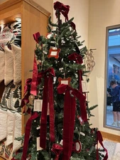 NEW Pottery Barn Christmas Ribbon Bow Clips Red Velvet LARGE Long Set of 6 NWT