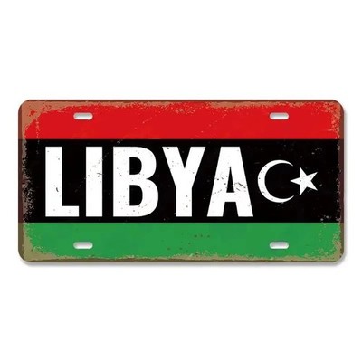Libya Decorative License Metal Plate Travel Vintage Flag Sign Wall Tin Plaque