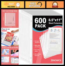 600 Pack Clear Sheet Protectors 8.5x11" - Plastic Page Sleeves for 3 Ring Binder
