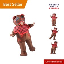 Halloween Inflatable Bear Costume for Adults Full Body Blow Up Brown...