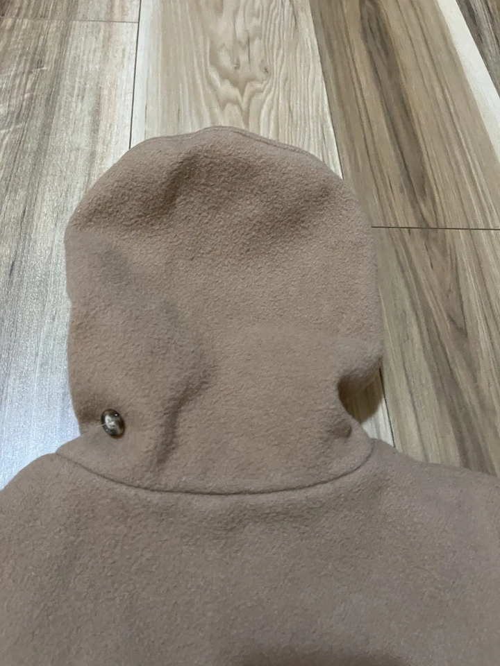 Vintage LL Bean Coat Womens 10 Wool Toggle Hooded Long Warm Plaid Lined - Image 4 of 4