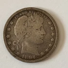 1894- P Barber Silver Quarter. LI & TY Visible. Original. Free Shipping.