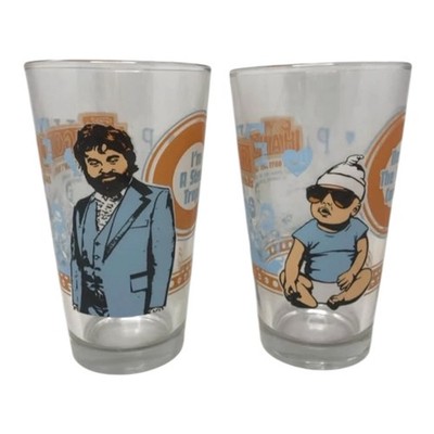 THE HANGOVER MOVIE Beer 6'' Tall 3 1/4'' Diameter Drinking Glasses Lot of 4