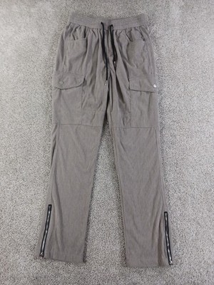 Shein Small Womens Pants Gray Corduroy Polyester Zipper Cuff Drawstring