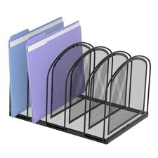File Organizer for Desk, 5-Section Mesh Desk Organizer, 5 Section Black