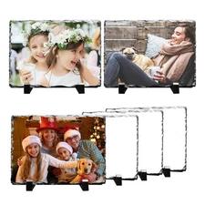 15pcs 7.87" x 11.8" Sublimation Photo Slate Rock Plaque Blanks w/ Display Holder