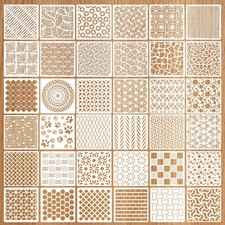 36Pcs Reusable Geometric Abstract Stencils 15cm x / 5.9in x