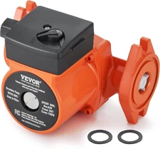 17 GPM Cast Iron Circulating Pump, 3-Speed Hot Water Recirculating Pump with....