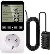 Temperaturregler Steckdose 230V mit F&uuml;hler Digitaler Hygrostat Feuchteregler