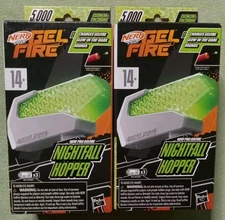 NERF PRO GEL FIRE GELFIRE NIGHTFALL HOPPER 5000 GLOW-IN-THE-DARK ROUNDS X 2 NIB