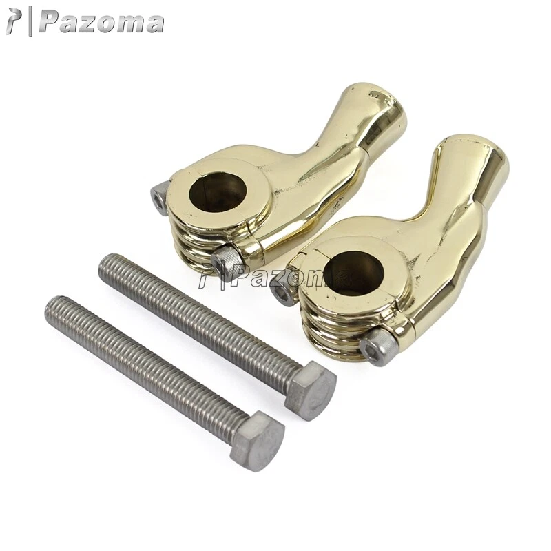 Par de abrazaderas de montaje de manillar de barra de latón para motocicleta de 7/8" para Honda Suzuki Foto 4 de 4