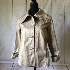 Spanner Womens Jacket Coat Gold Toggle Stretch Buckle Pockets Cotton Blend 4