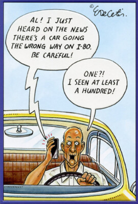 Wrong Way Driver Eric Decetis Funny / Humorous Masculine Birthday Card for Him