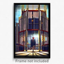 Pixel Art Poster - Colossal Jail (8 Bit Psychedelic Trippy Video Game Print)