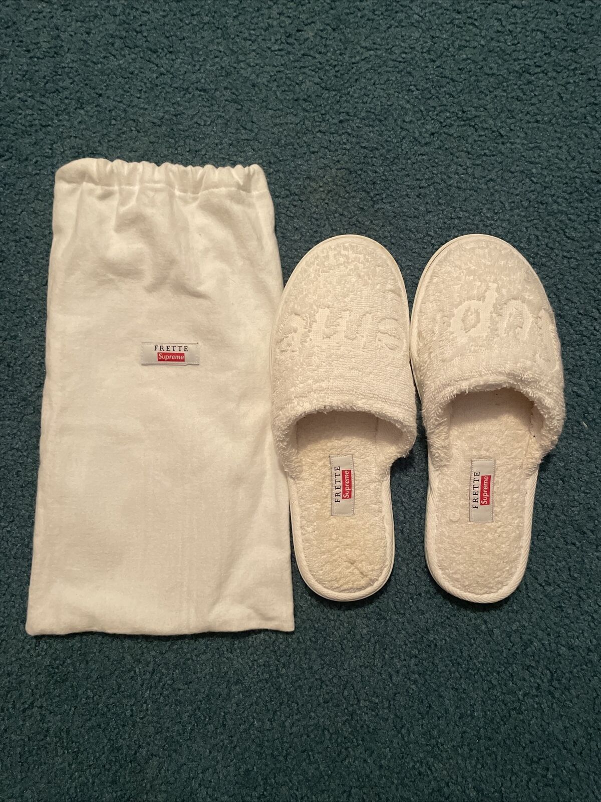 Supreme Frette Slippers White size 8 - 10