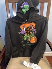 Disney Parks Minnie Mouse Halloween Black Hoodie Size Girls XL 14/16 NWT-VHTF