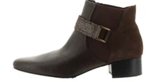 LOGO by Lori Goldstein Ankle Boots with Buckle Brown Combo size - 7.5 M US