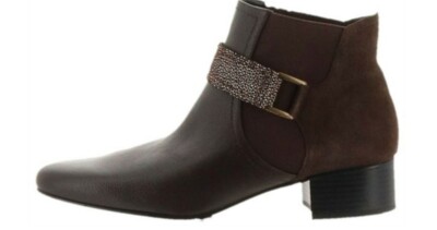 LOGO by Lori Goldstein Ankle Boots with Buckle Brown Combo size - 7.5 M US