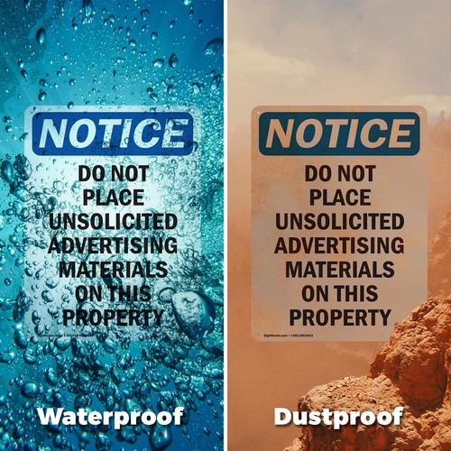 (2 Pack) Do Not Place Unsolicited Advertising OSHA Notice Sign Decal Metal - 第 6/21 張圖片