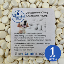Glucosamine 400mg Chondroitin 100mg DOG JOINT CARE High Strength 360 Tablets.
