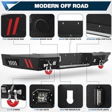 Front Rear Bumper W Winch Plate Led Lights For 2010-2018 Dodge Ram 25003500 Front Rear Bumper W Winch Plate Led Lights For 2010-2018 Dodge Ram 25003500