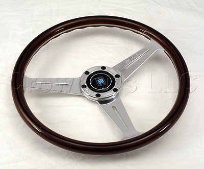 Nardi Classic Wood Steering Wheel - 360mm - Polished Spokes