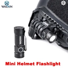 WADSN Mini Tactical Flashlight Hat Clamp Holder Picatinny Helmet Hunt Led Light